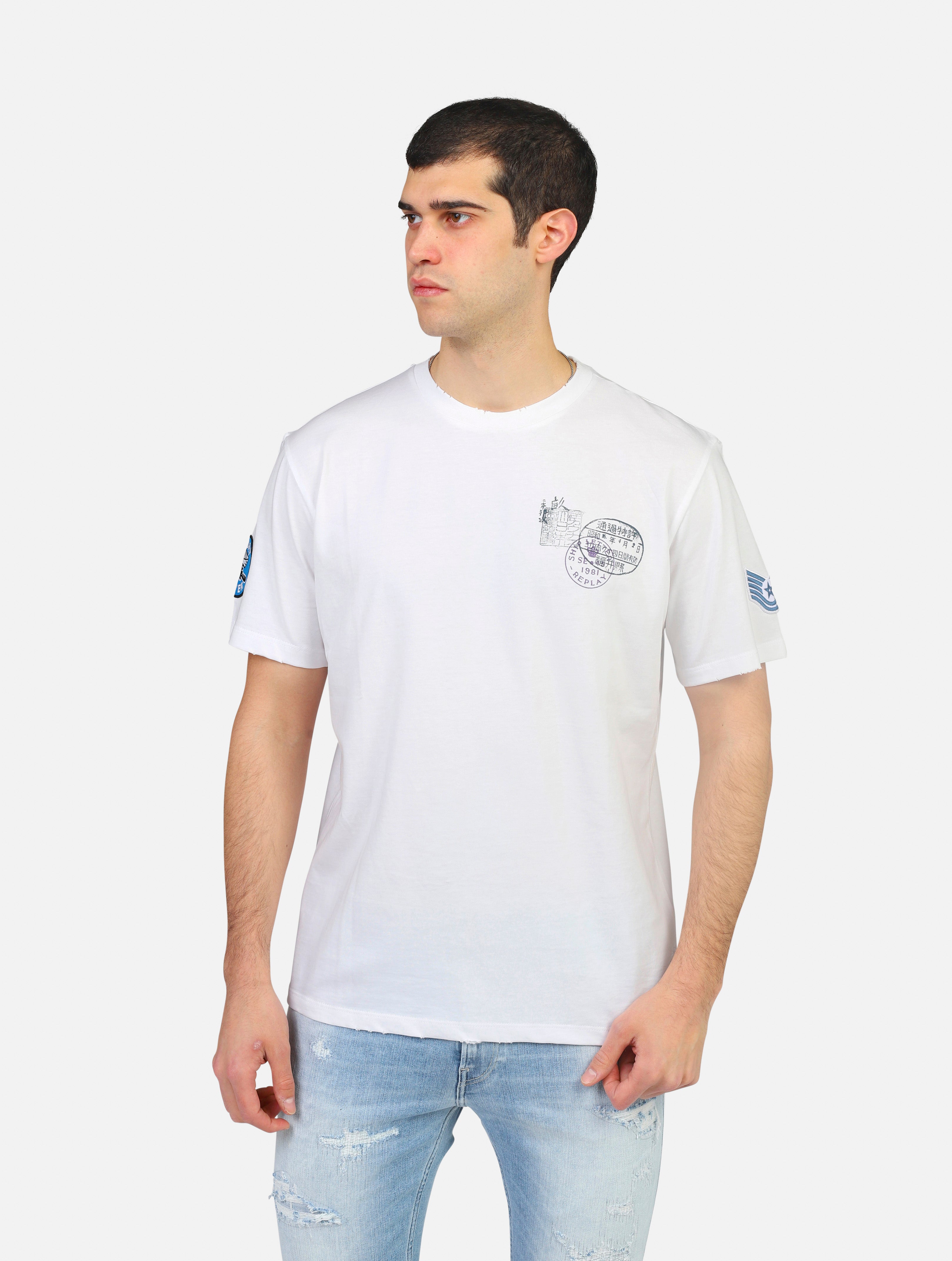 T-shirt replay  bianco uomo 