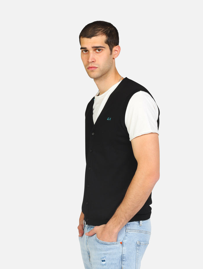 gilet SUN68 K34103 GILETGILET BUTTON 11NERO