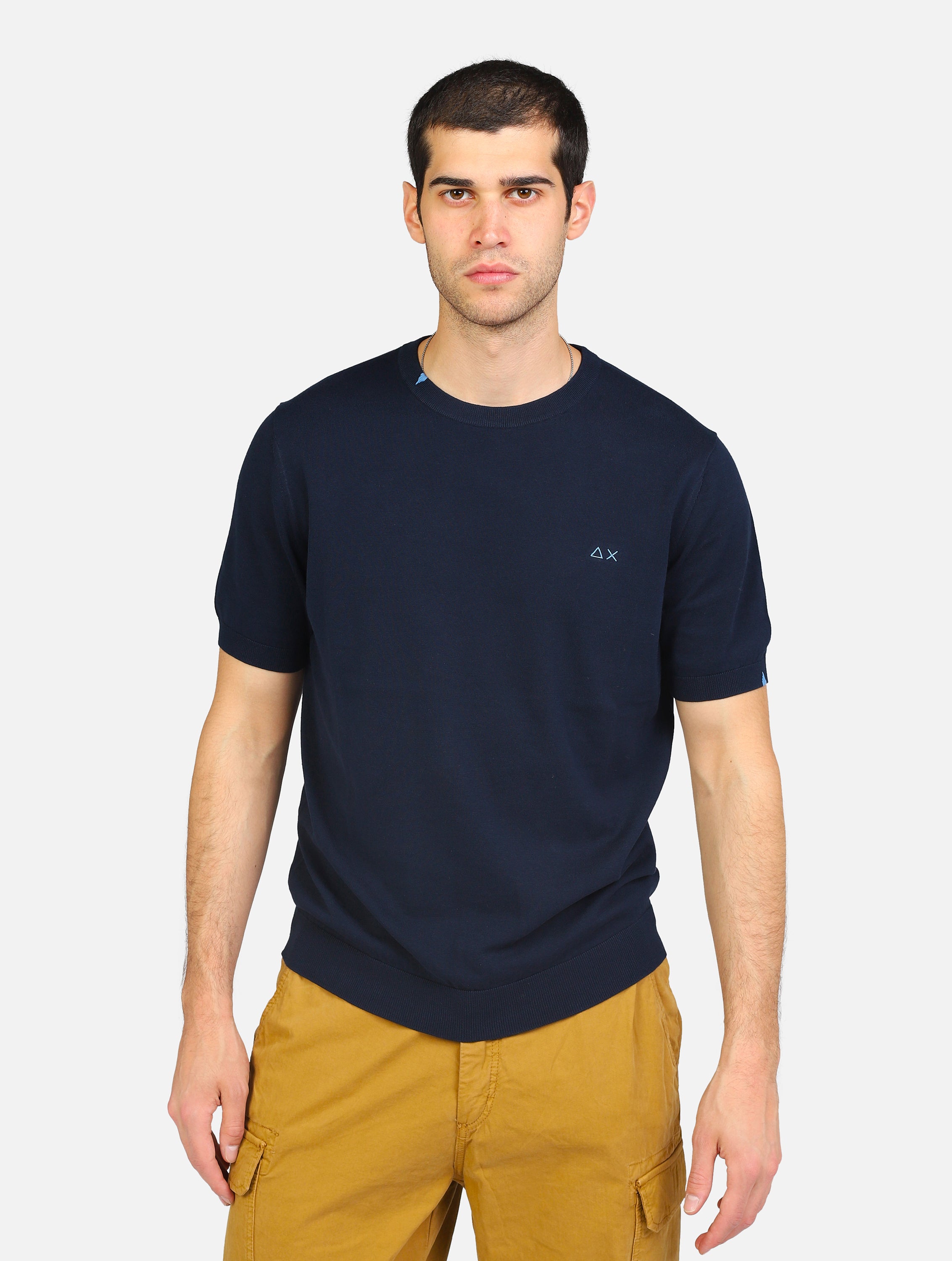 t-shirt SUN68 K34196T-SHIRT SOLID S/SNAVY BLUE