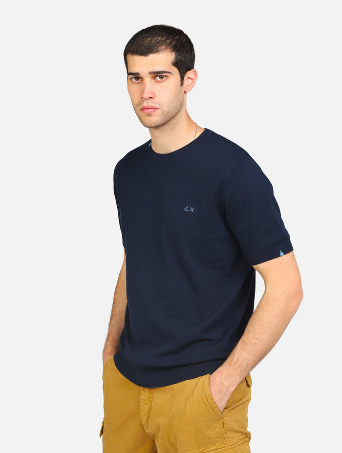 t-shirt SUN68 K34196T-SHIRT SOLID S/SNAVY BLUE