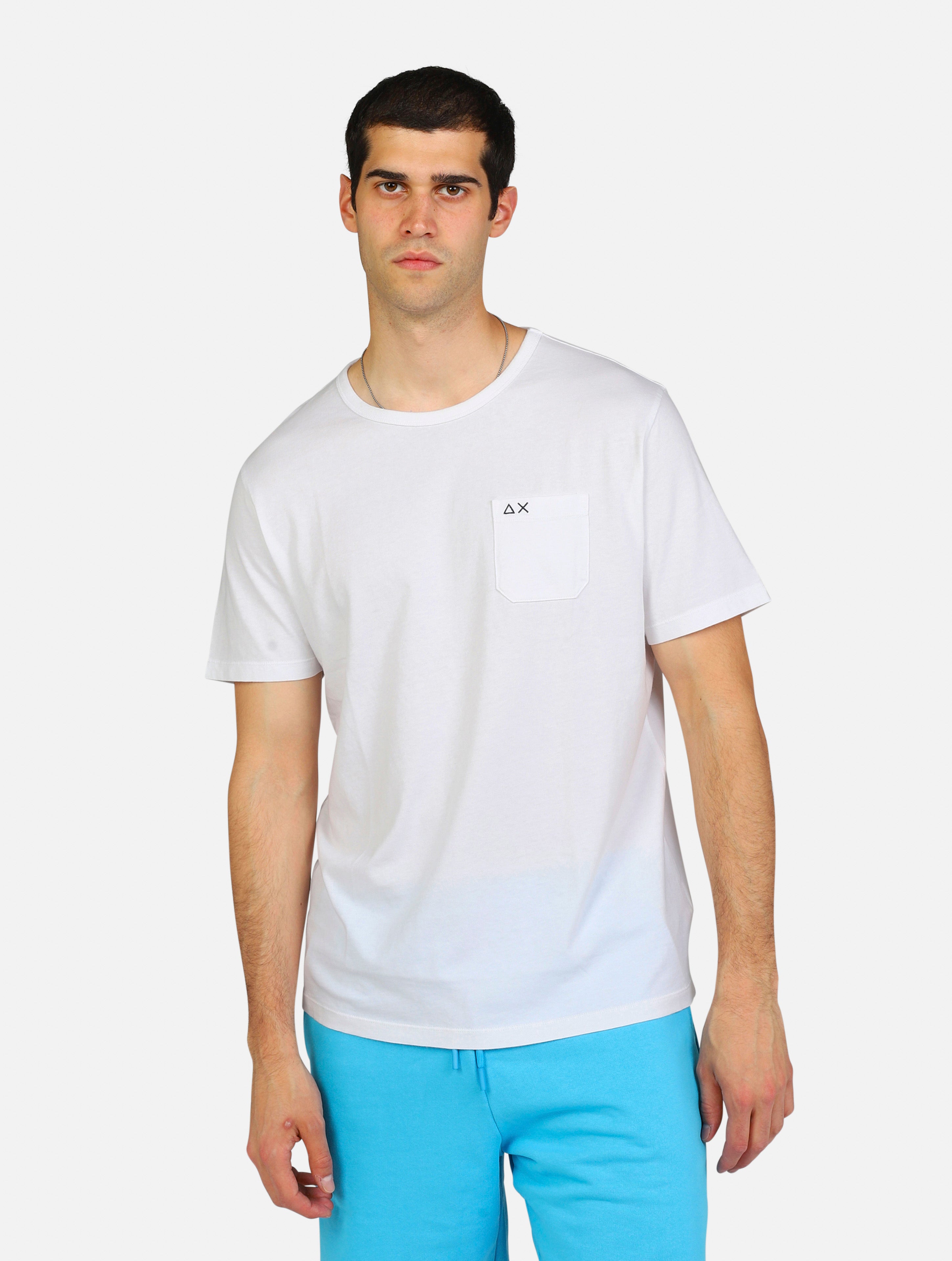 t-shirt SUN68 T34101T-SHIRT POCKET S/SBIANCO PANNA