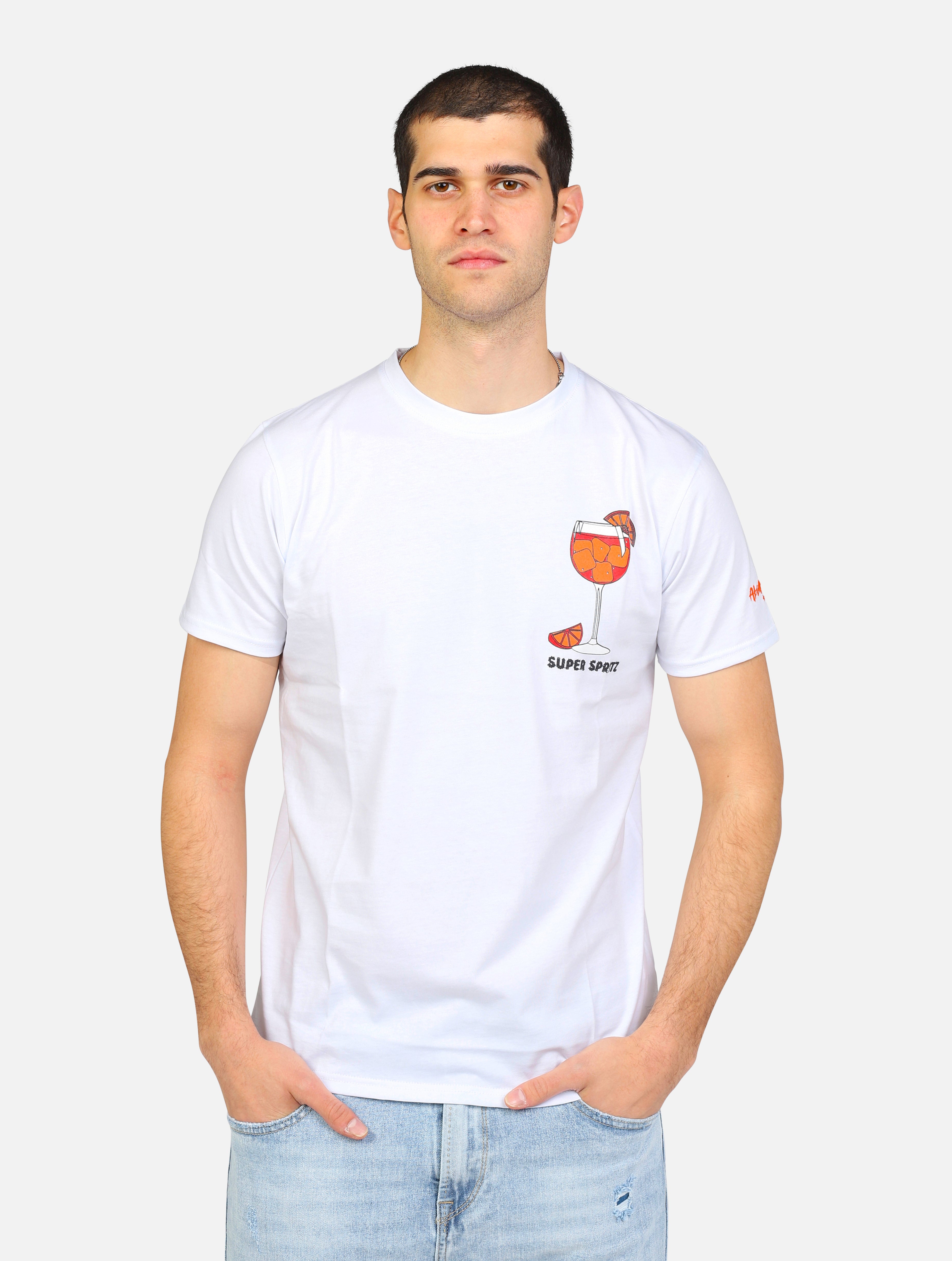 T-shirt superculture  bianco uomo 