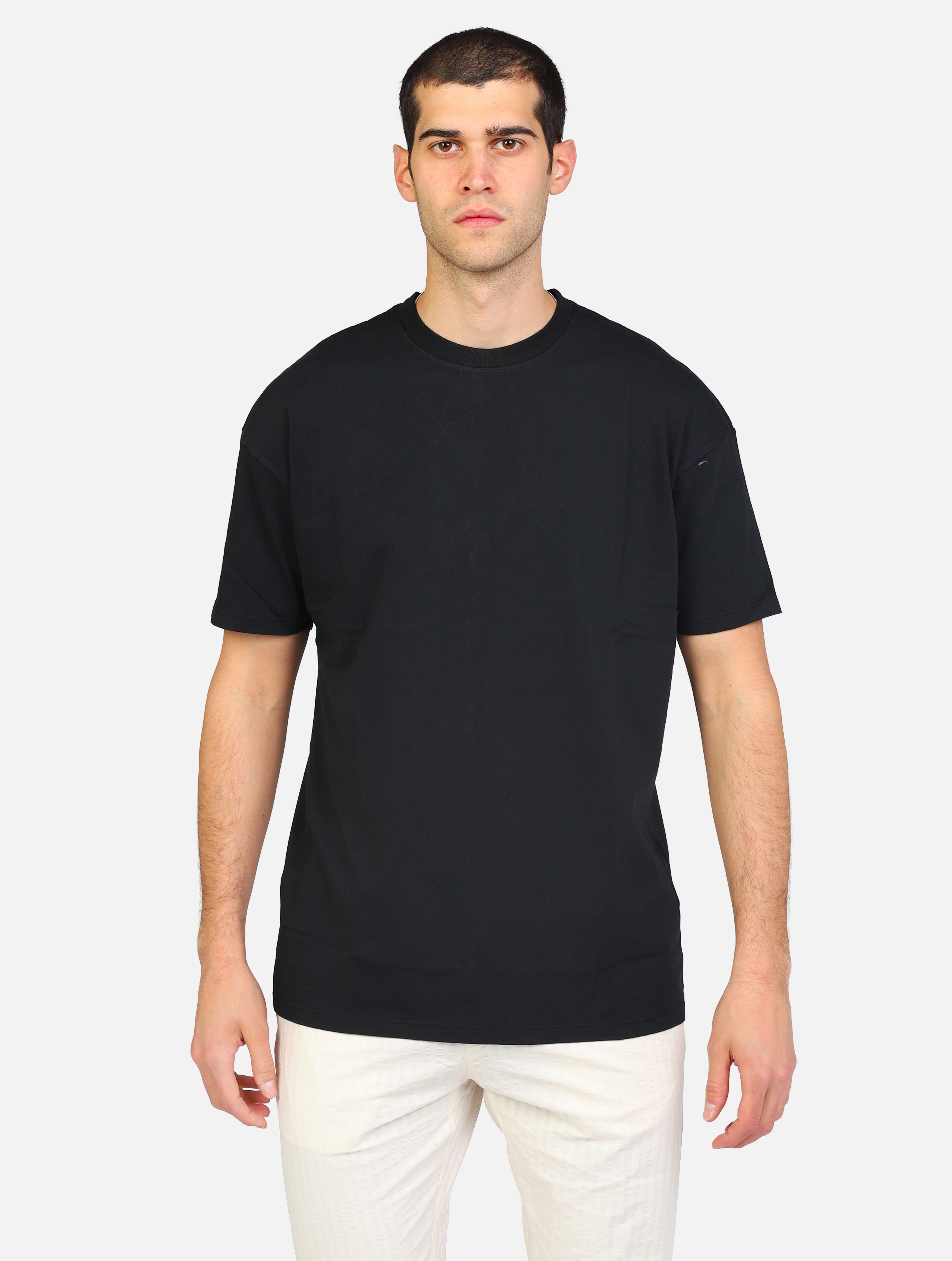 T-shirt superculture  nero uomo 