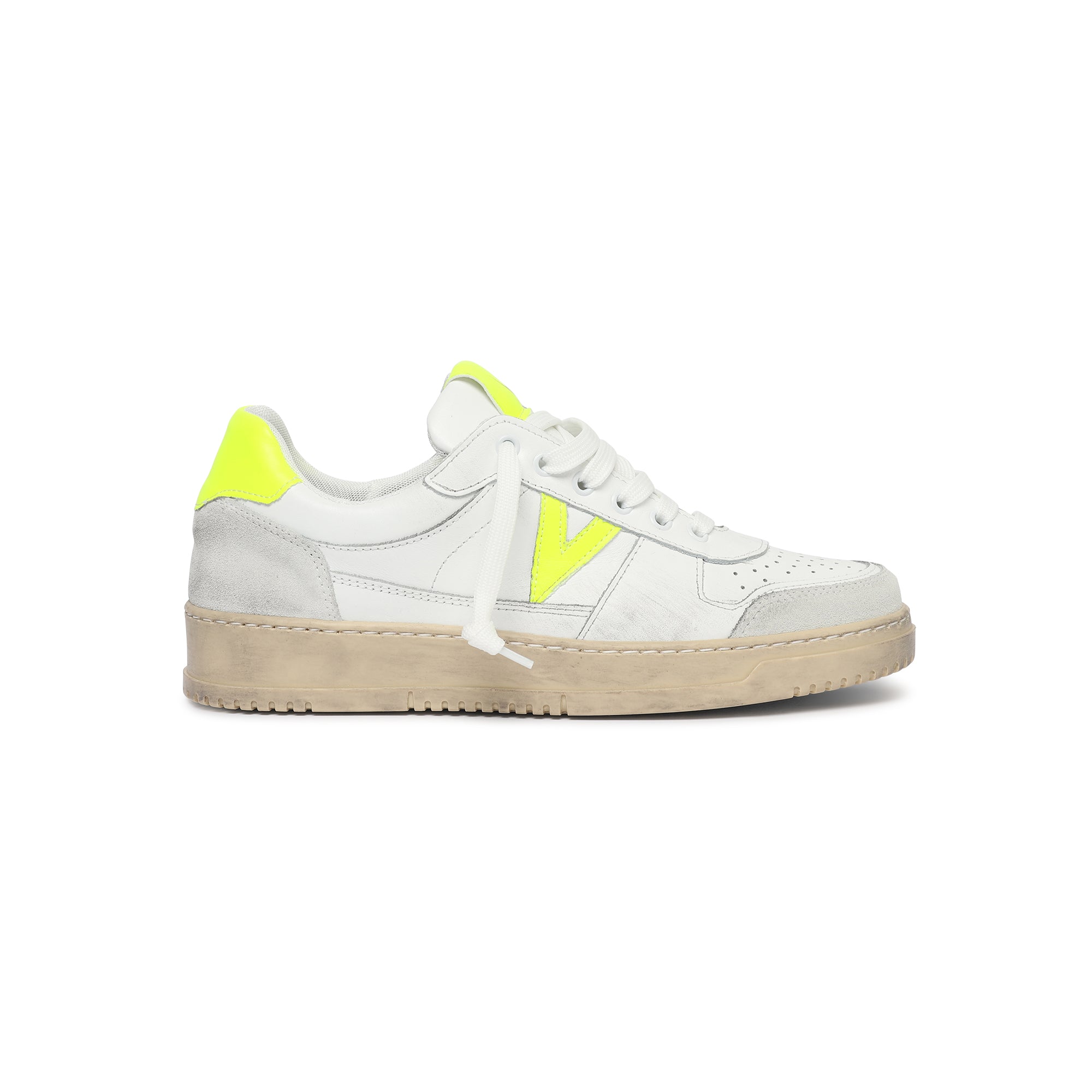 Sneakers v2  bianco giallo fluo uomo 