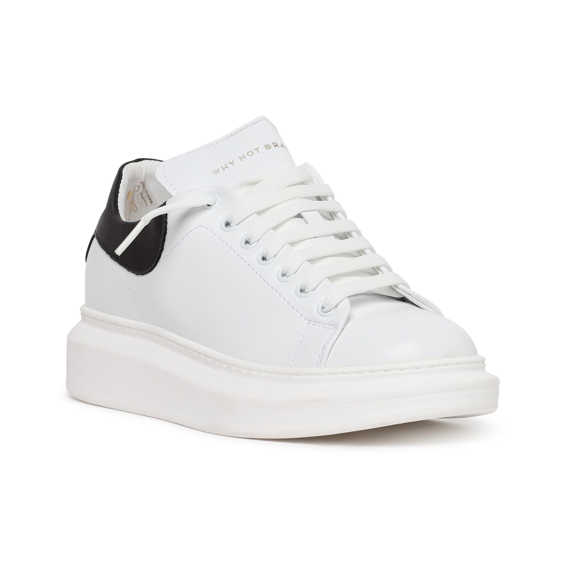 Art star leather sne14: sneakers in pura pelle bianco-nero man  - 2