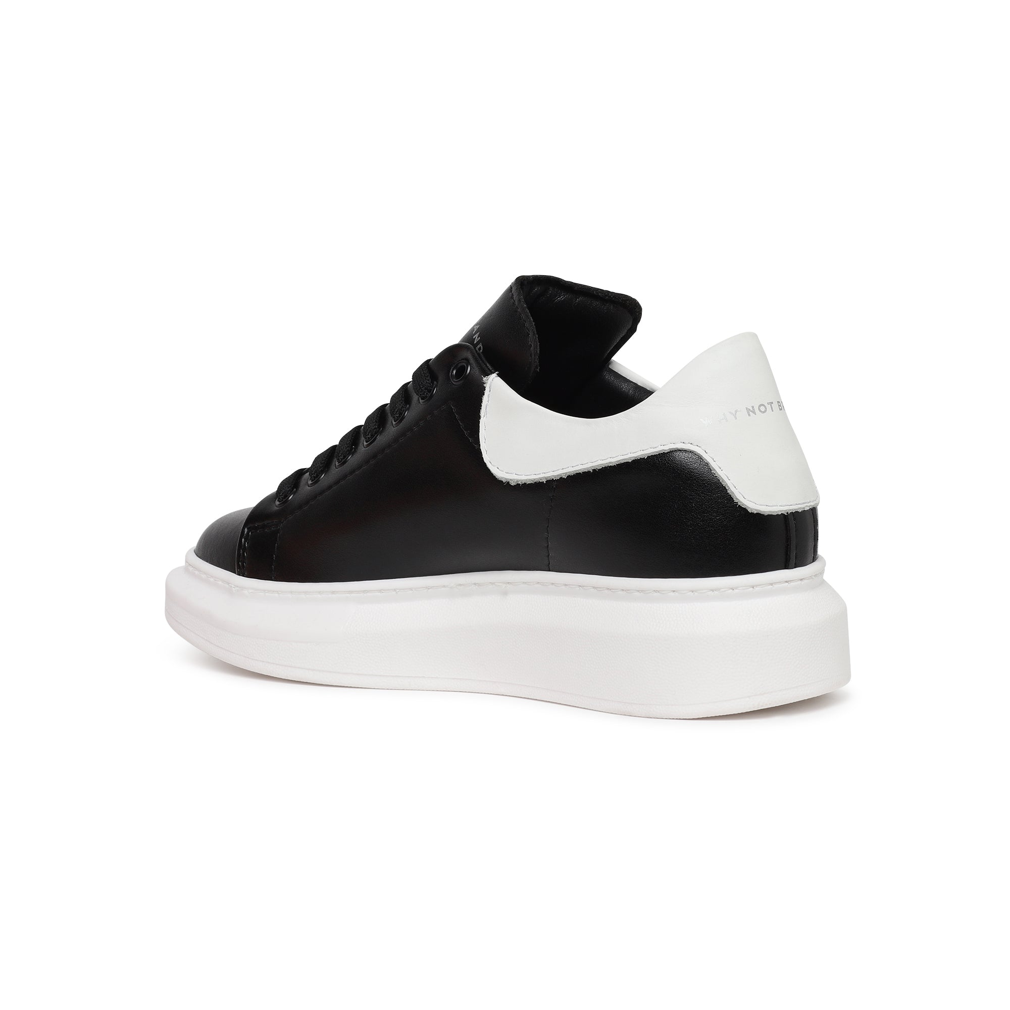 Art star leather sne14: sneakers in pura pelle nero-bianco man  - 3