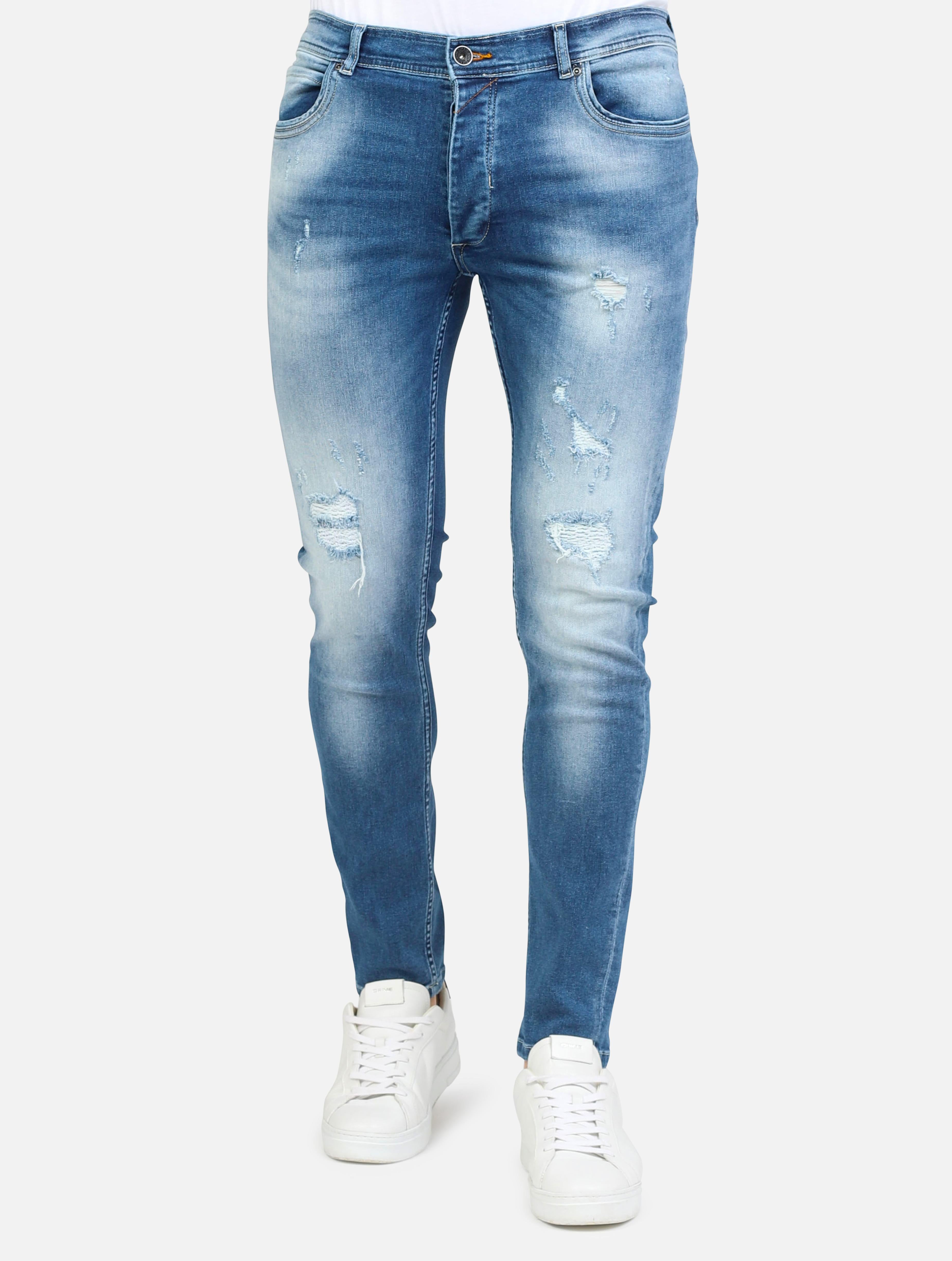 Art oe1s2s5d11: jeans miller skinny con rotture, strappi e abrasioni denim uomo 