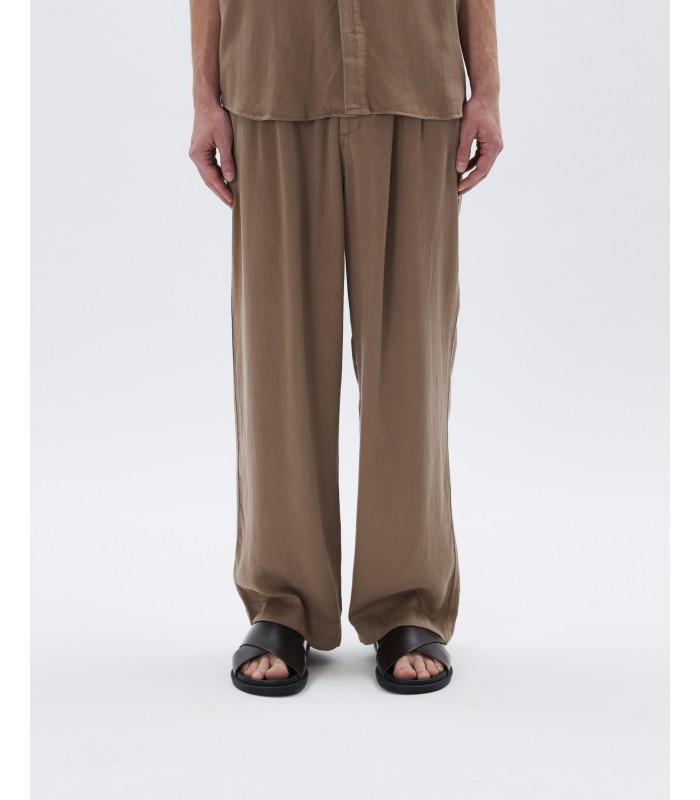 pantalone tasche a taglio e elastico a vita