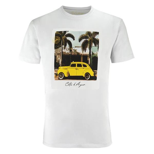 T-shirt fiamma  cote d'azur bianco uomo 