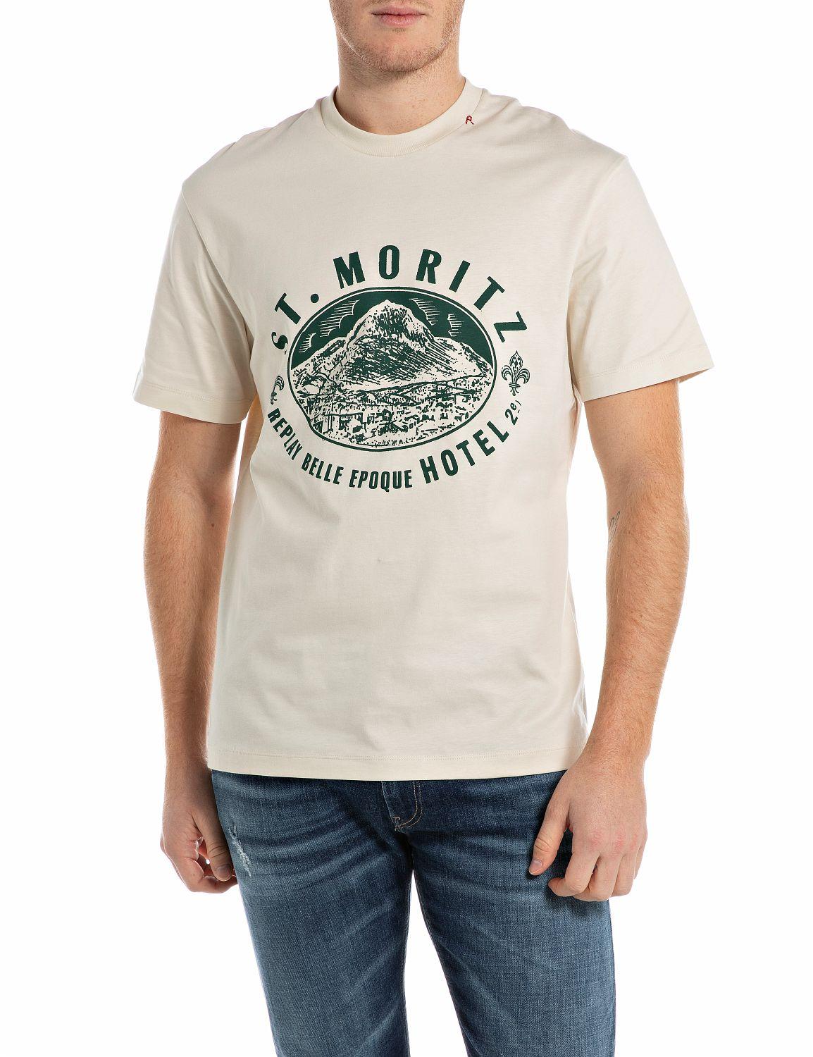 t-shirt classica con stampa replay grand palace