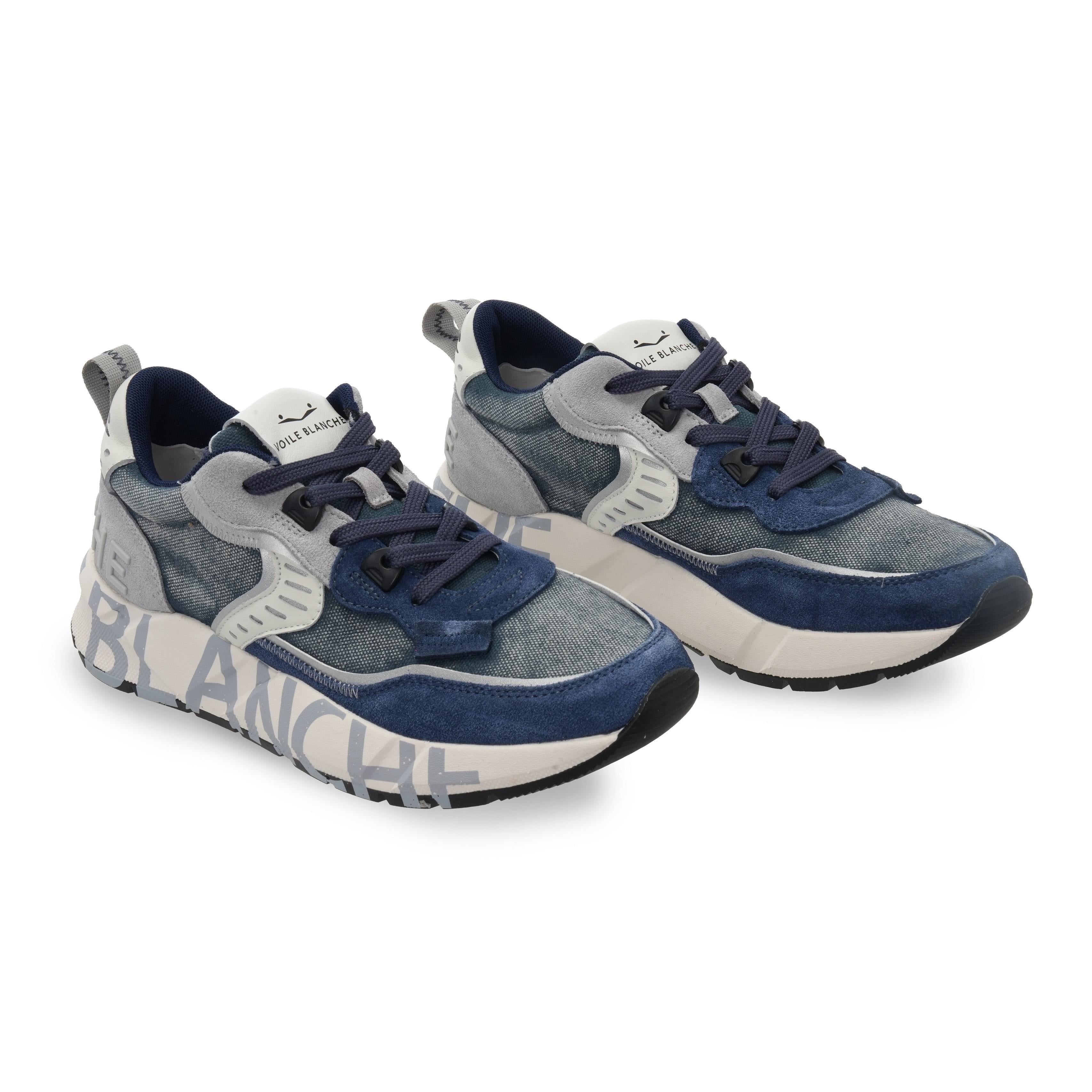 Scarpa running canvas delavè army-green-beige blu-indigo uomo 