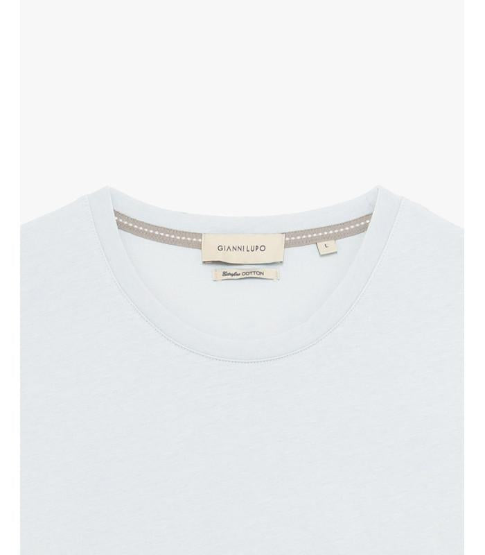 t-shirt rifinitura collo puro cotone