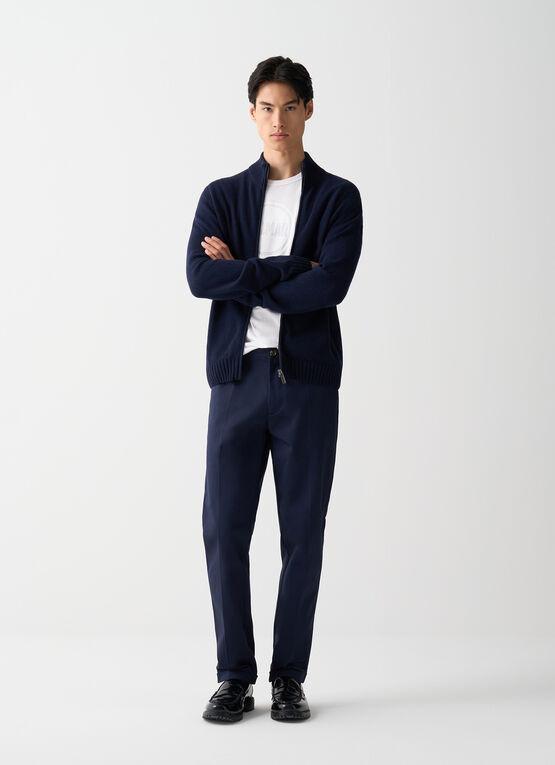 maglia full zip in misto cashmere finezza 7