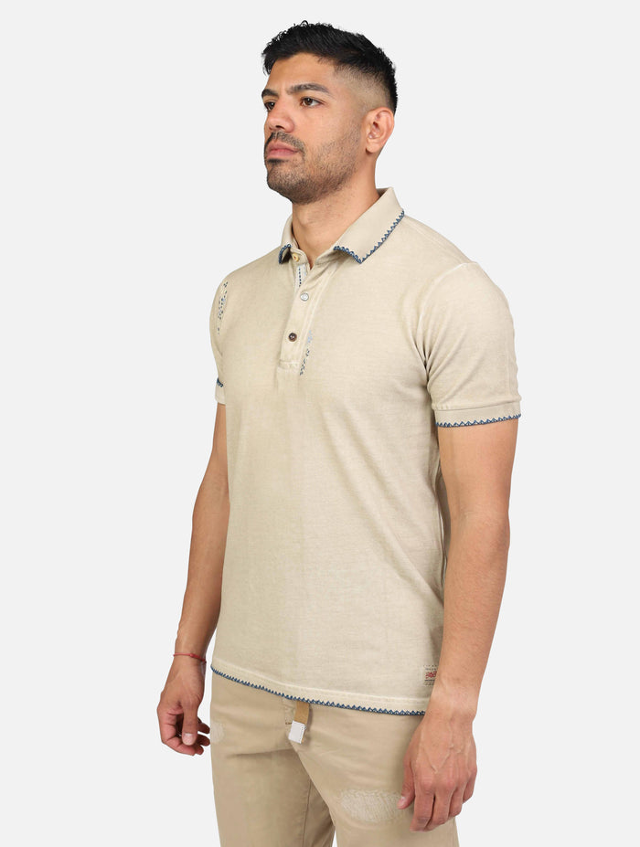 art. ricky: polo uomo piquet ricamata a mano sul colletto e sul davanti