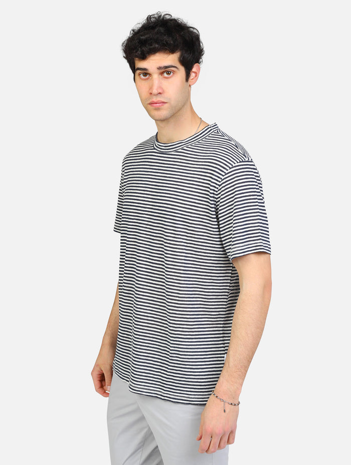 art. 16097086: maglia in puro lino a strisce orizzontali