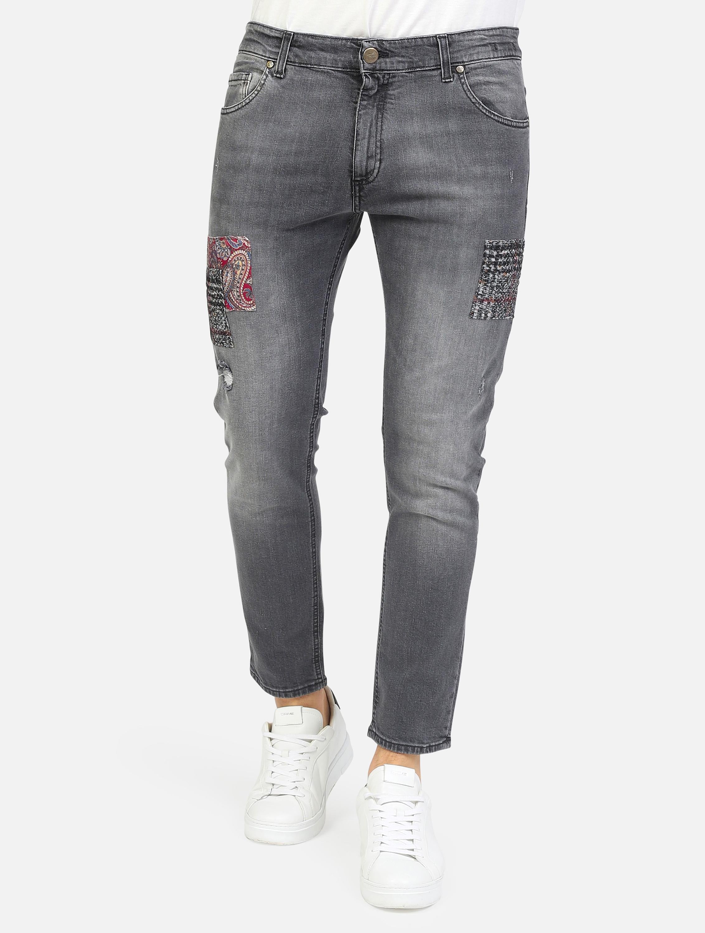 jeans tokyo con rotture, abrasioni e toppe
