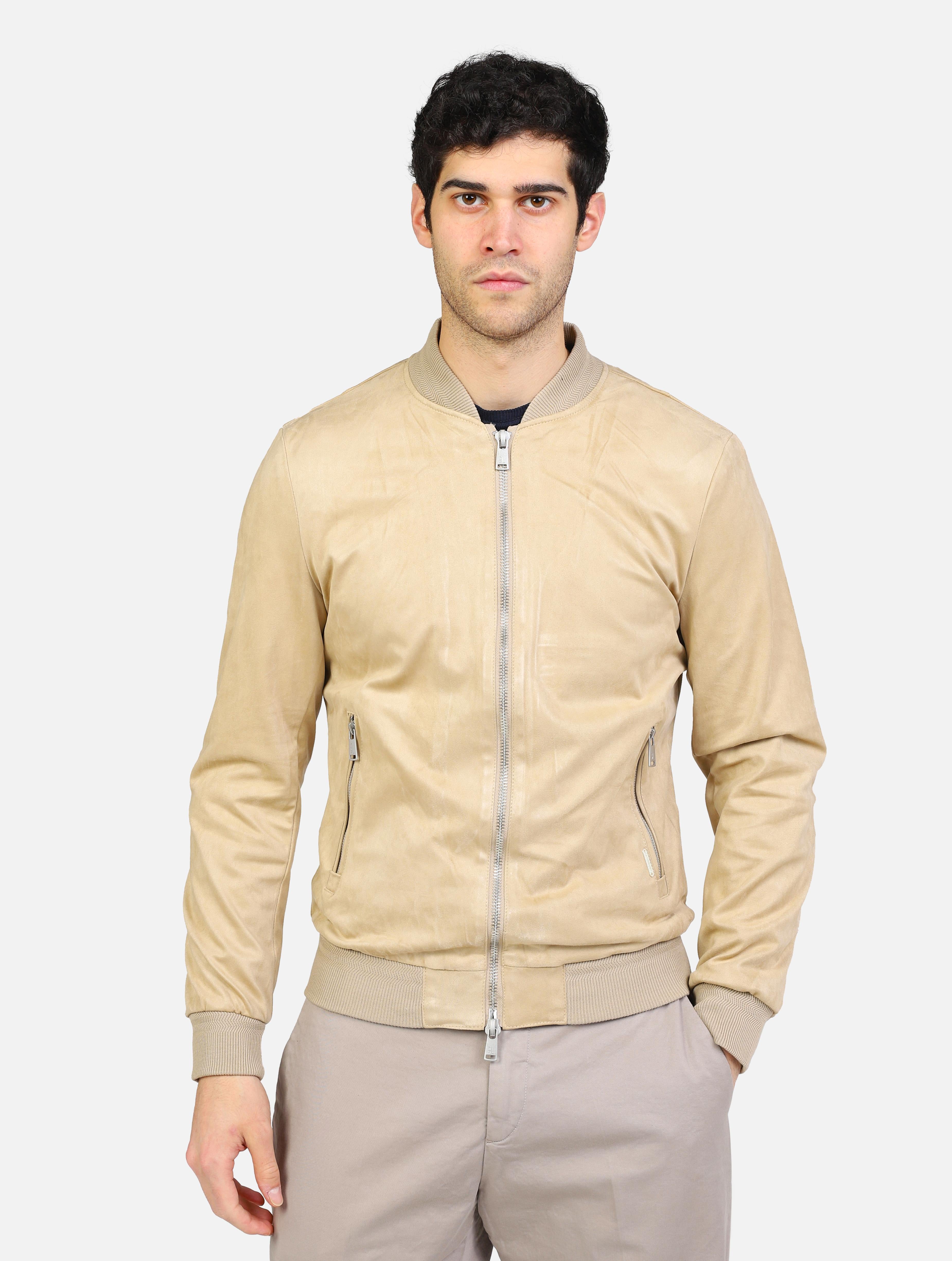 art. gl9730-s25: giacchetto in ecopelle con chiusura zip e tasche chiusura zip