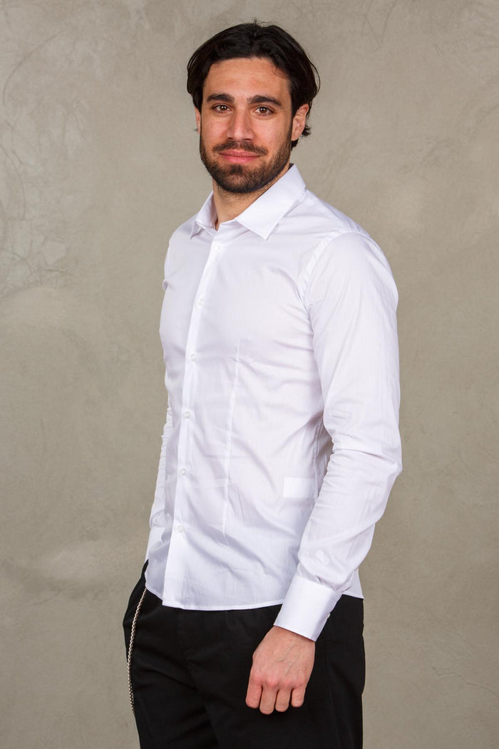 Camicia basic uomo con pinces. A20041P AMATEBIANCO