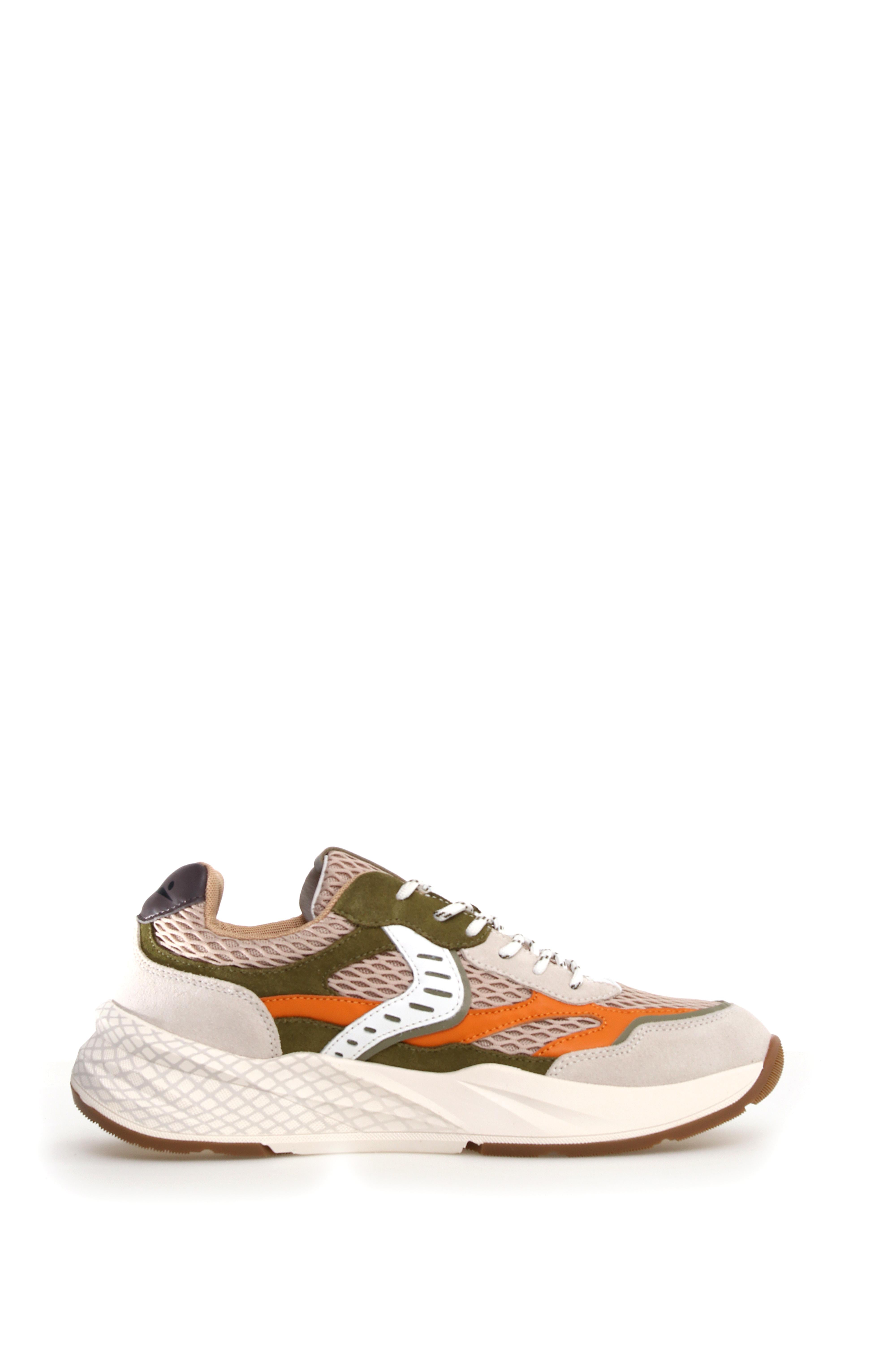 Art club22 1b30: sneakers in tessuto misto white orange uomo 