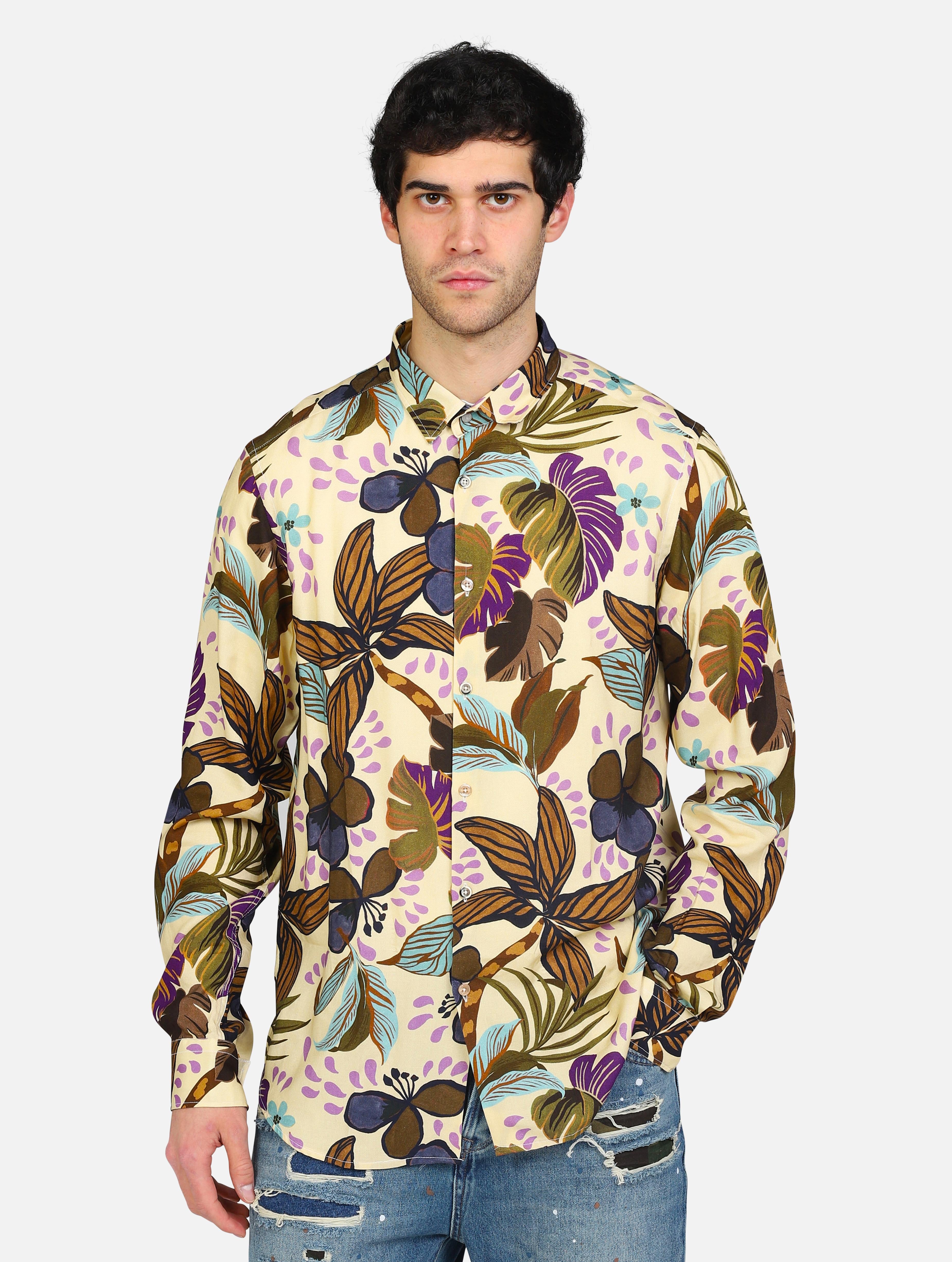 art. low viscosa: camicia basica a fantasia in viscosa