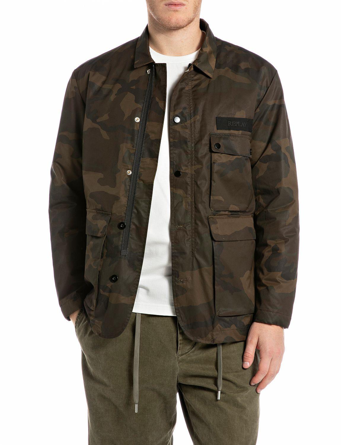 Giubbino con tasche  mimetico uomo 
