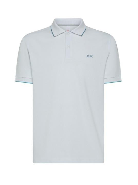 Art a35110: polo small con riga a contrasto con bordi a contrasto e chiusura a bottoni bianco uomo 