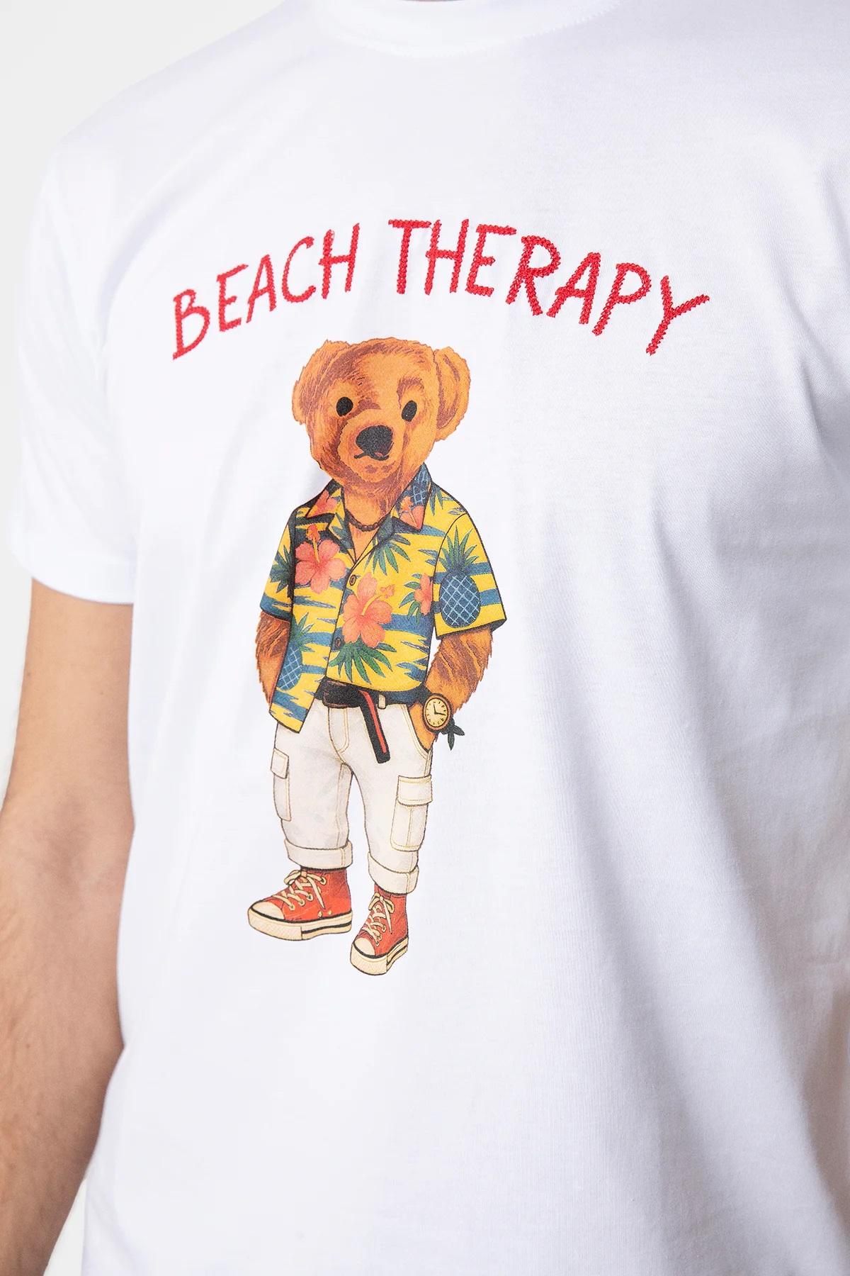 T-shirt  beach therapy bianco uomo 