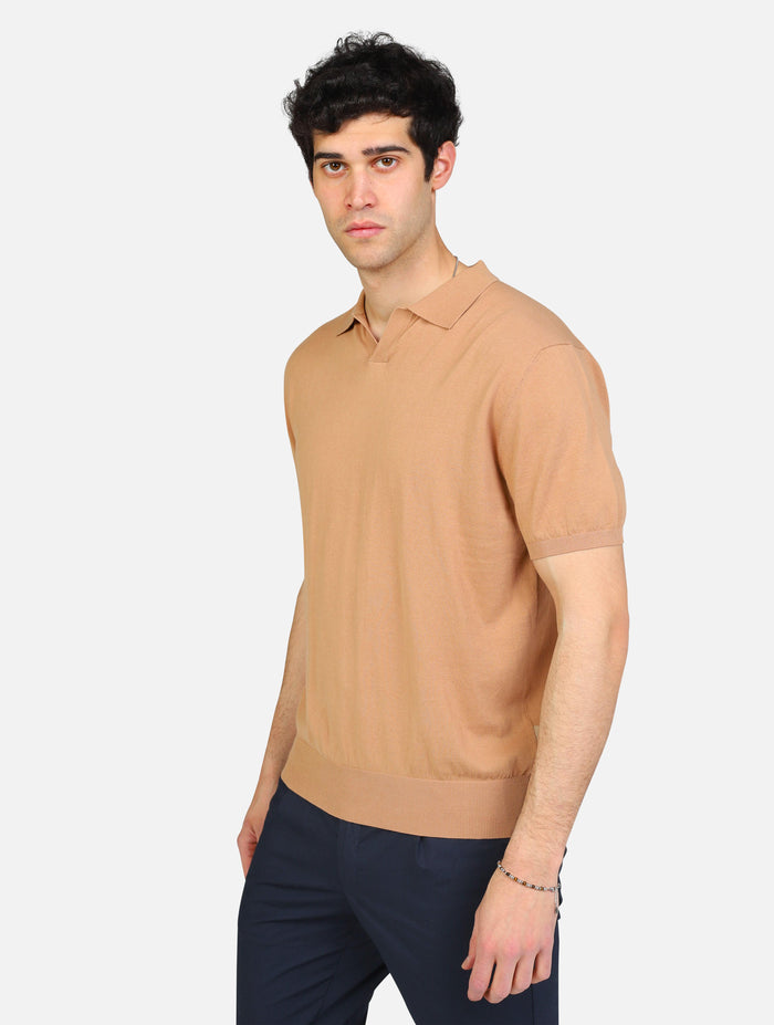 art. a30406c300: maglia basica con colletto in puro cotone