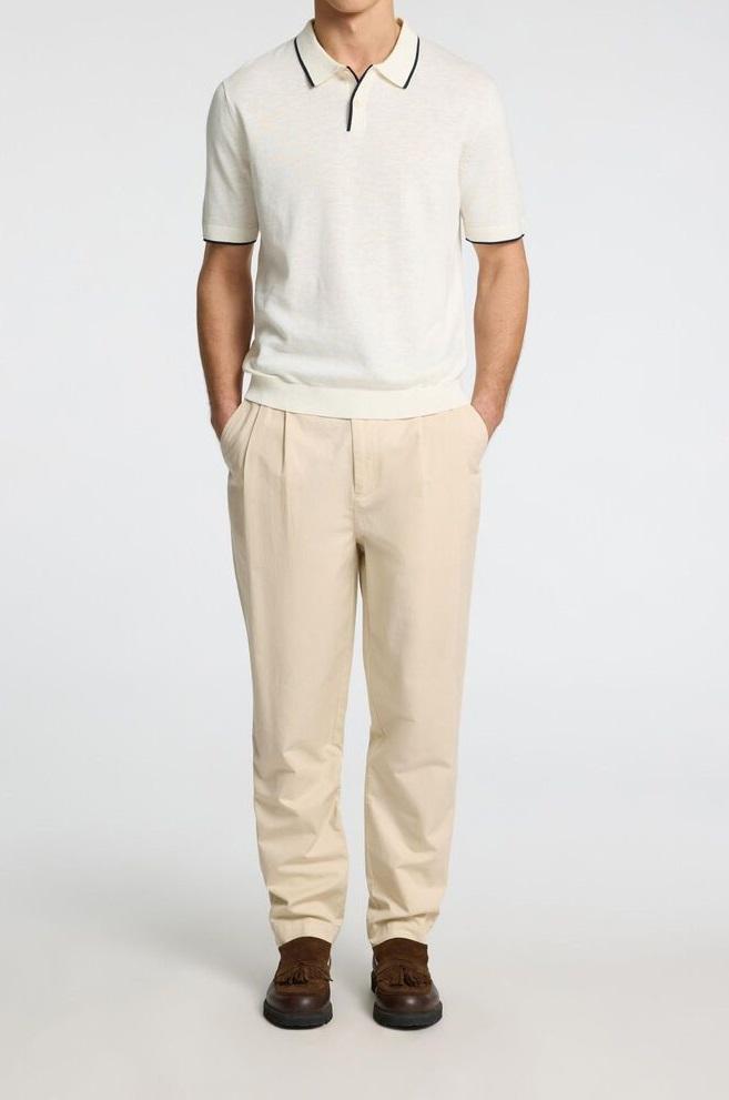 Art 16093636: pantalone relaxed cropped fit con vita normale, vestibilità morbida, tasche a taglio beige uomo 