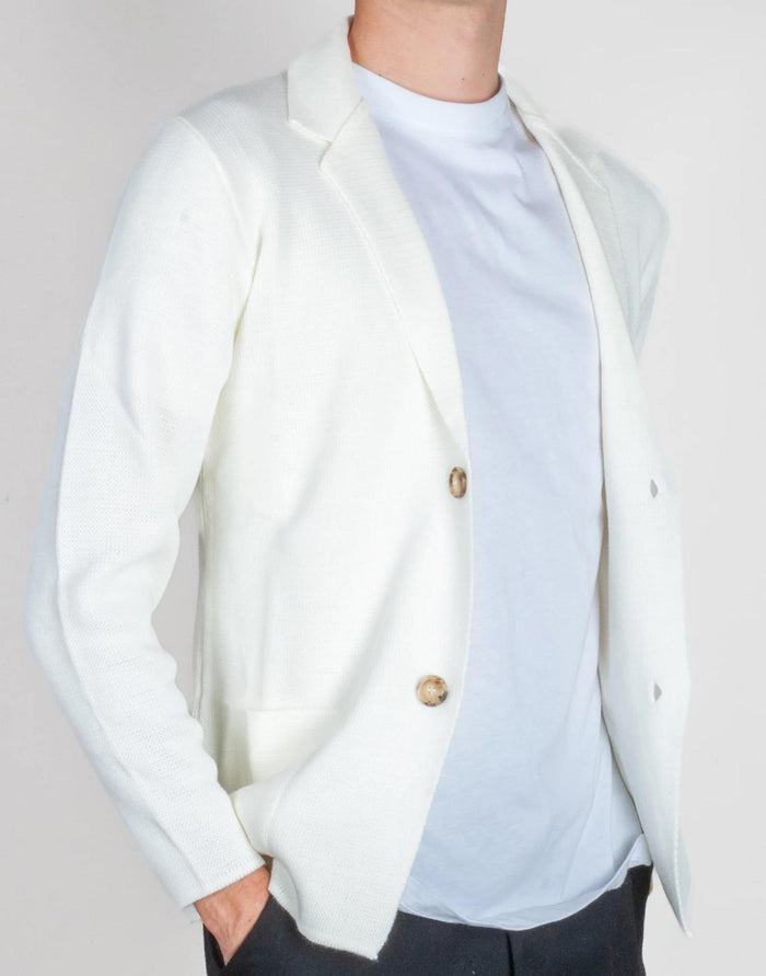giacca in maglia collo camicia