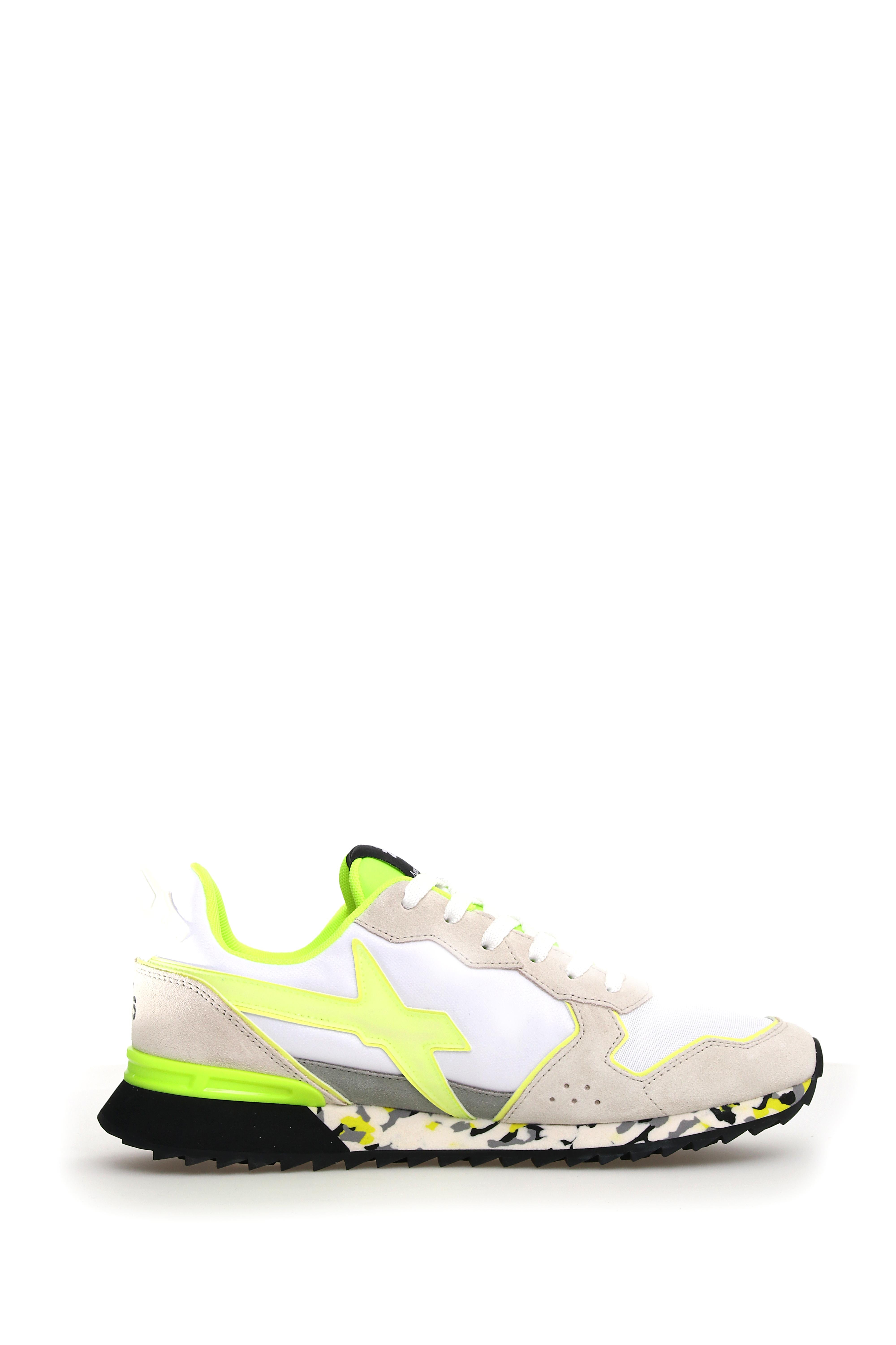 Art jet-m 41 1n40: sneakers in tessuto misto multicolor white-yellow fluo uomo 