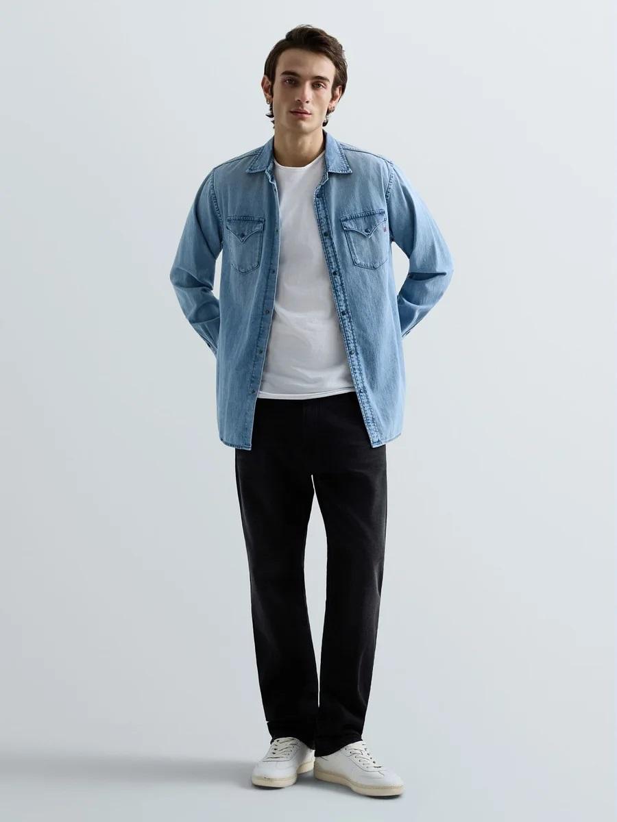 Camicia  denim chiaro uomo 