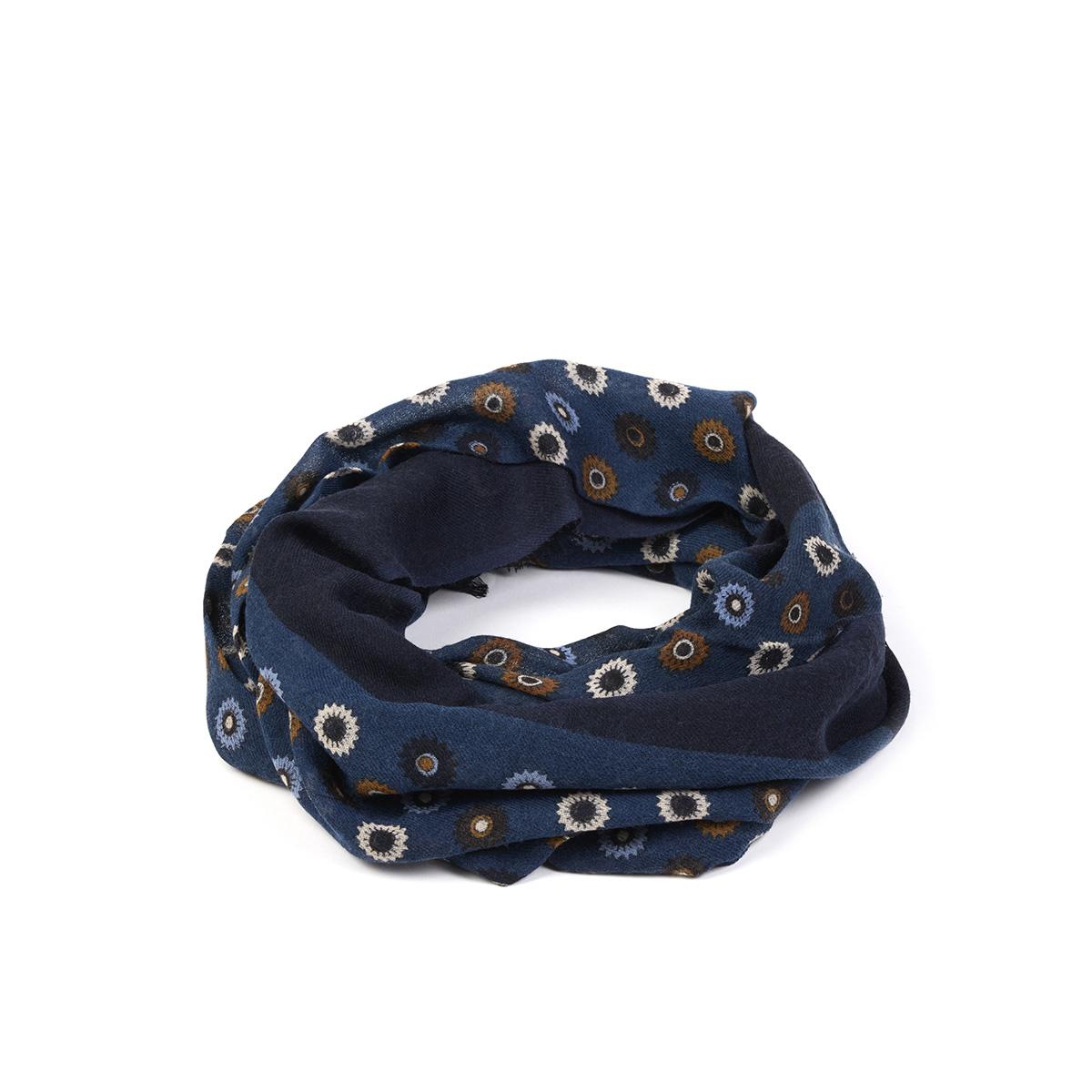 Pupa sciarpa ricamata in pura lana vergine nero uomo 