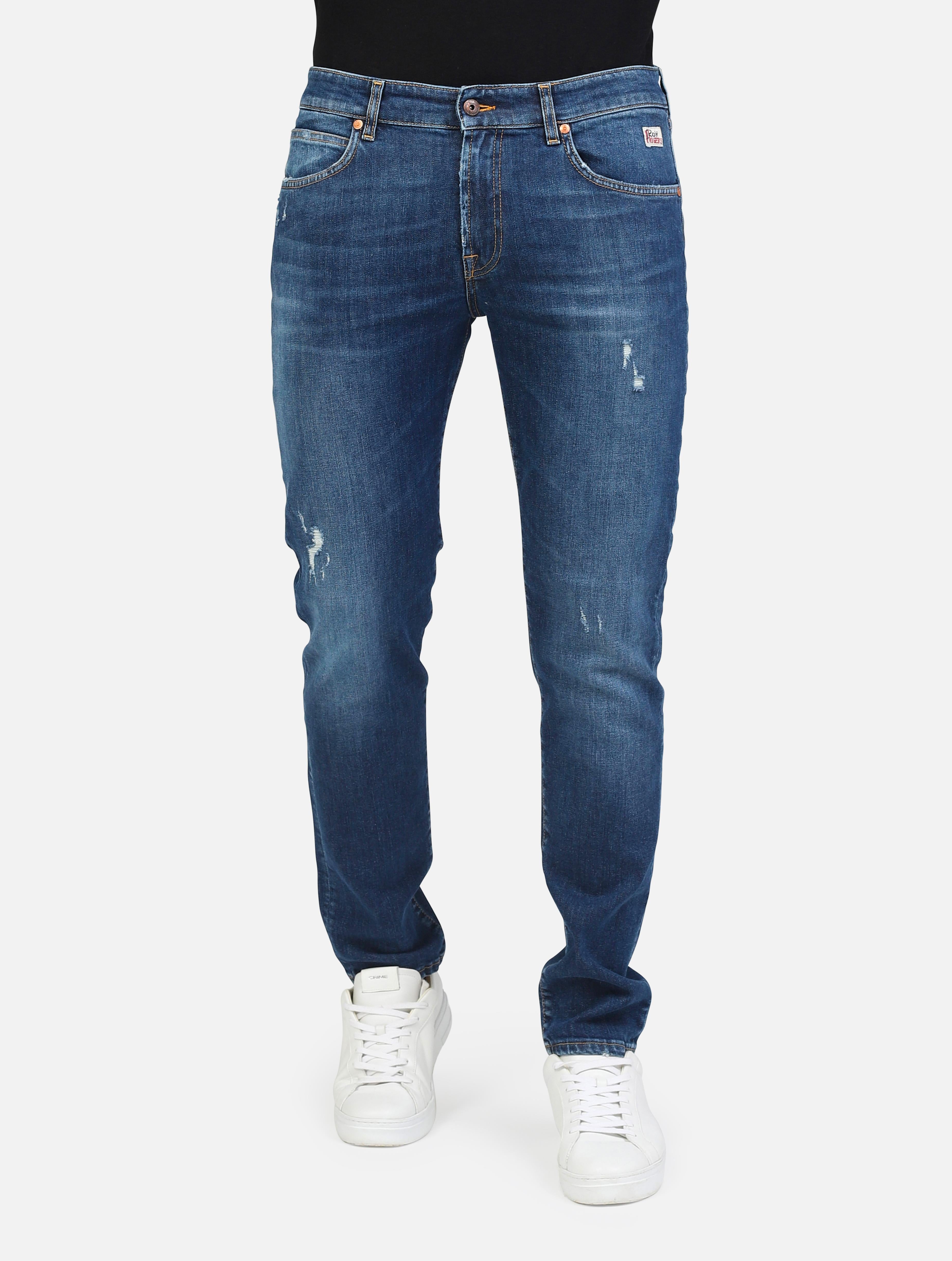 art. rru075ce082931: jeans elasticizzato con leggere abrasioni