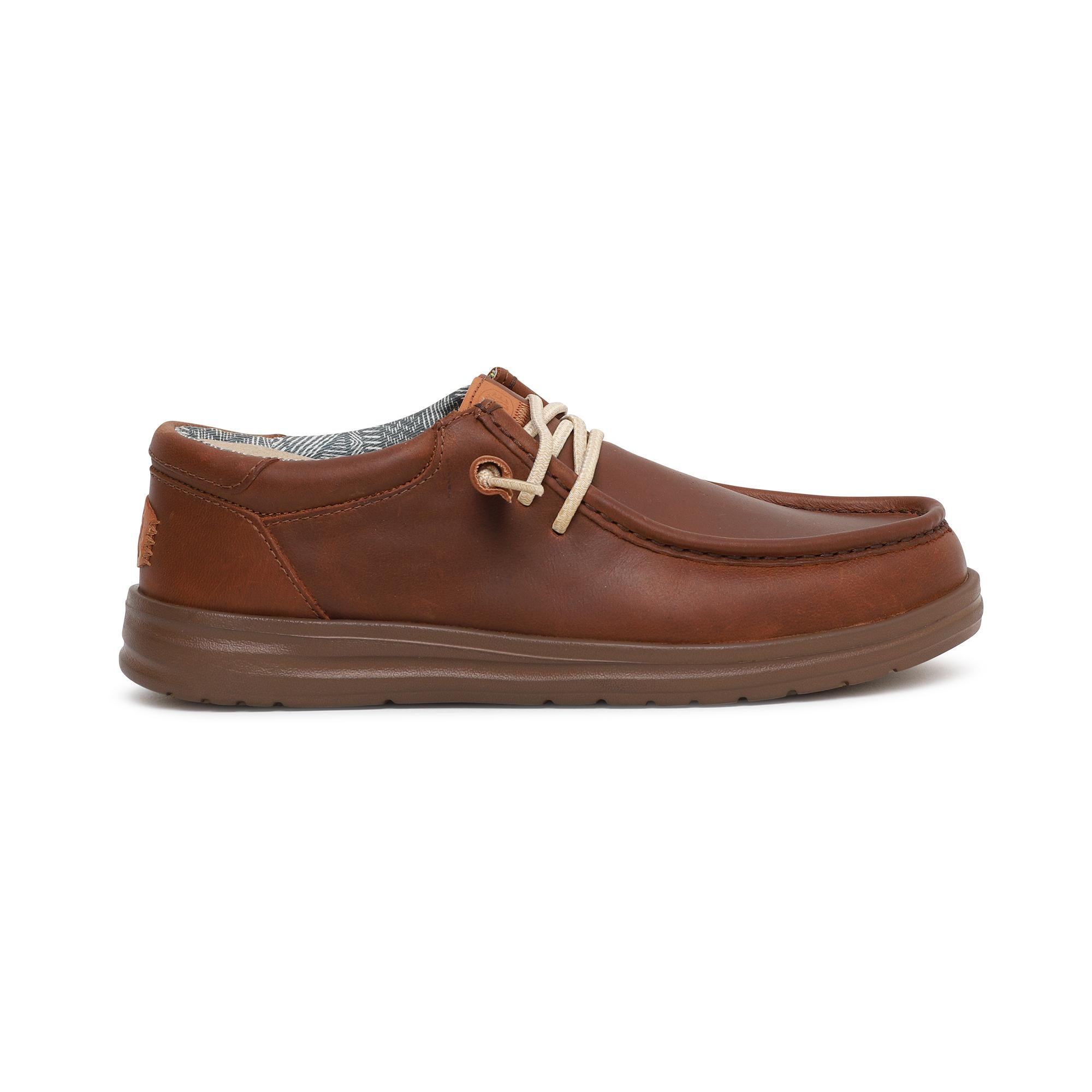 Wally grip suola leggera, flessibile, vaporosa e soletta avvolgente in memory foam; allacciatura semplice brown uomo 