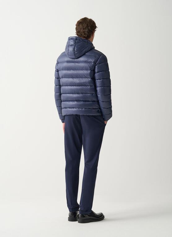 piumino polished con cappuccio con chiusura zip doppio cursore