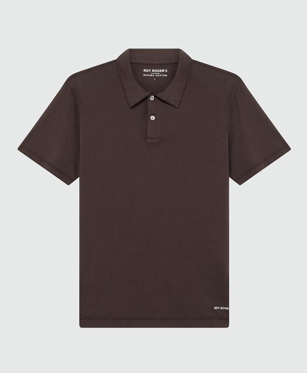 Polo in jersey marrone uomo 