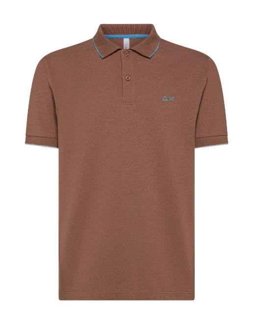 art. a35110: polo small con riga a contrasto con bordi a contrasto e chiusura a bottoni