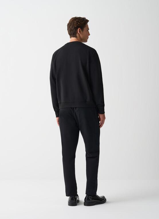 felpa girocollo con patch alla manica