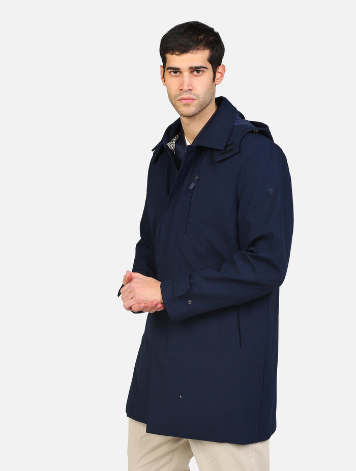 Manuel Ritz giaccone con cappuccio, chiusura a scomparsa e tasche a cerniera