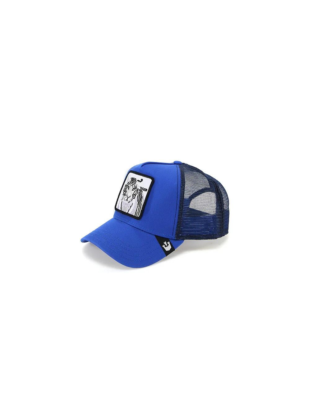 Art 101-0392: cappello con visiera e stampa ricamata royal blue uomo 