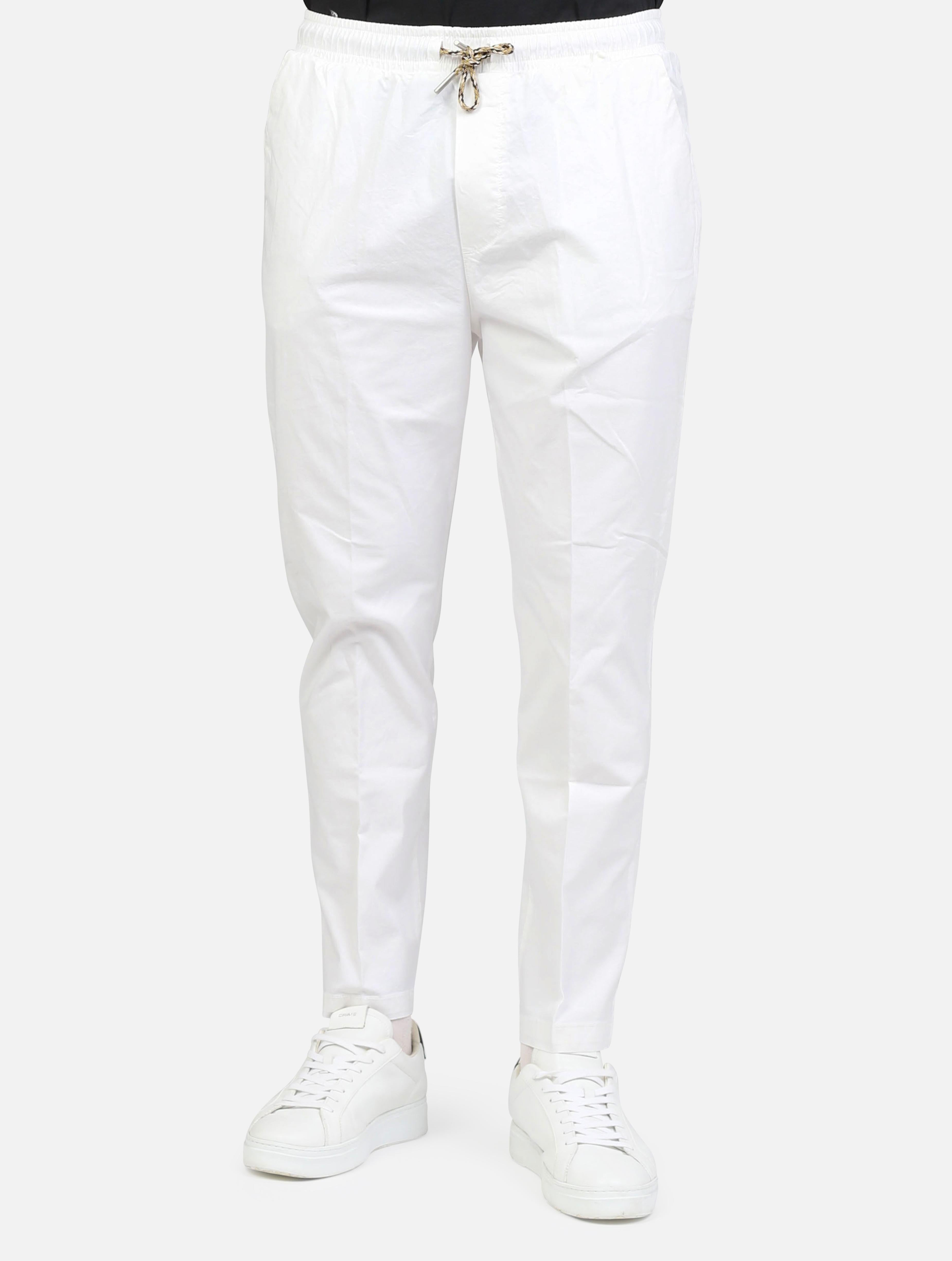 Art gl6072q-s25: pantalaccio leonard con tasche a taglio white uomo 