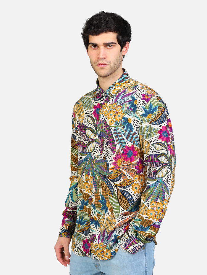 art. low viscosa: camicia basica a fantasia in viscosa