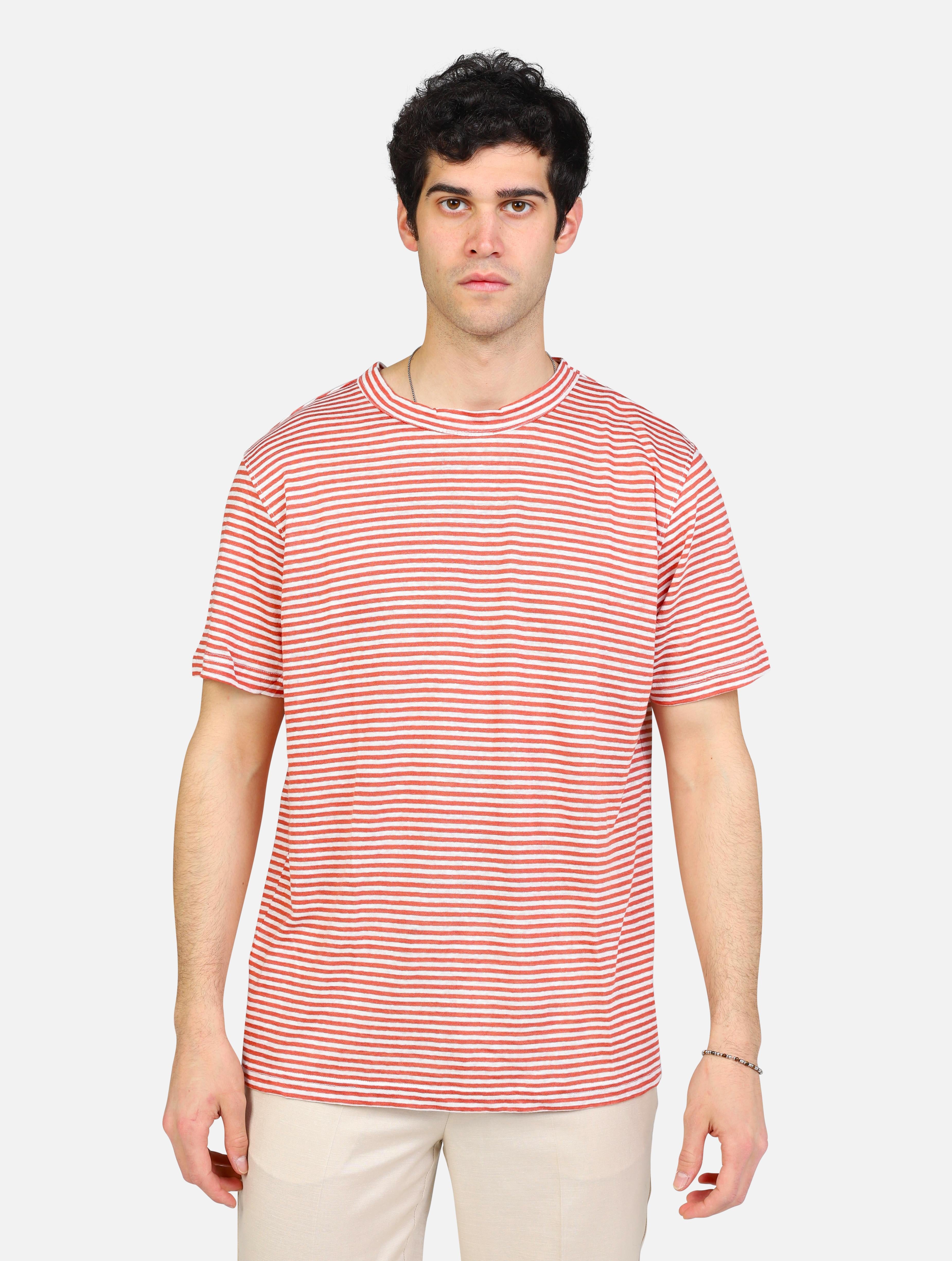 art. 16097086: maglia in puro lino a strisce orizzontali
