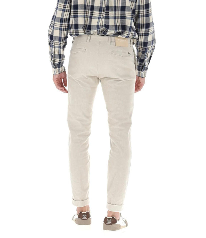 pantalone in velluto tasche a taglio