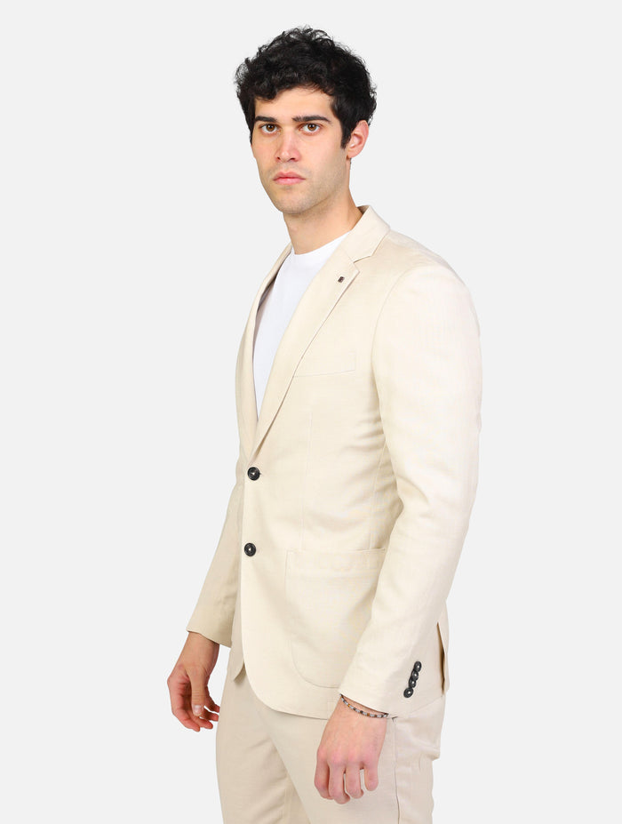 art. mk896110: giacca blazer monopetto lino viscosa
