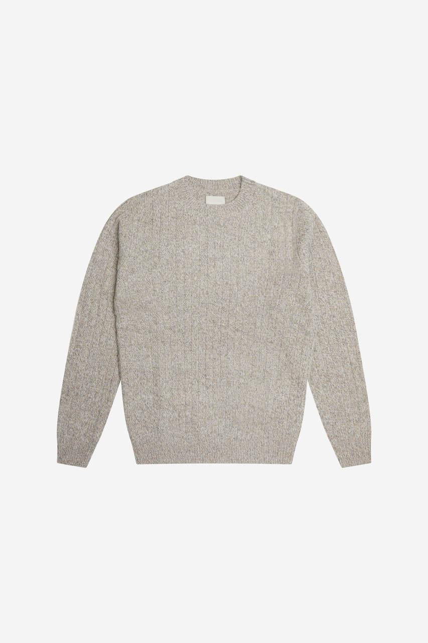 Maglione girocollo 100% lana grigio uomo 