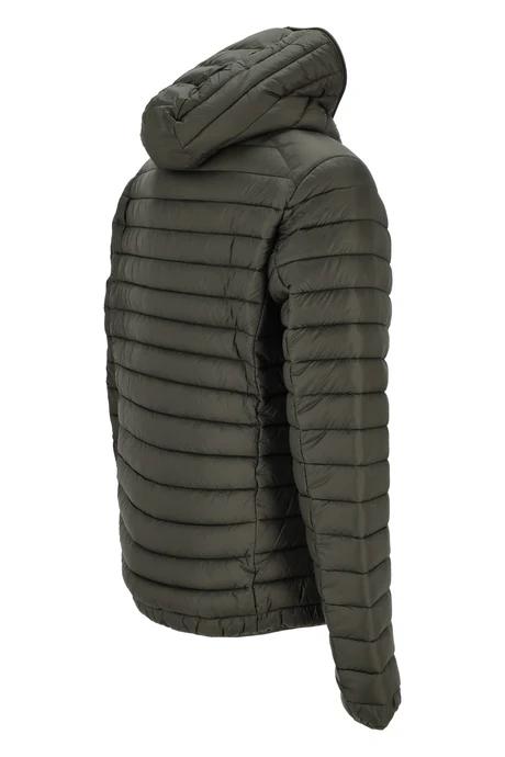 piumino donald con cappuccio realizzato in tessuto opaco e resistente. l'imbottitura è in plumtech