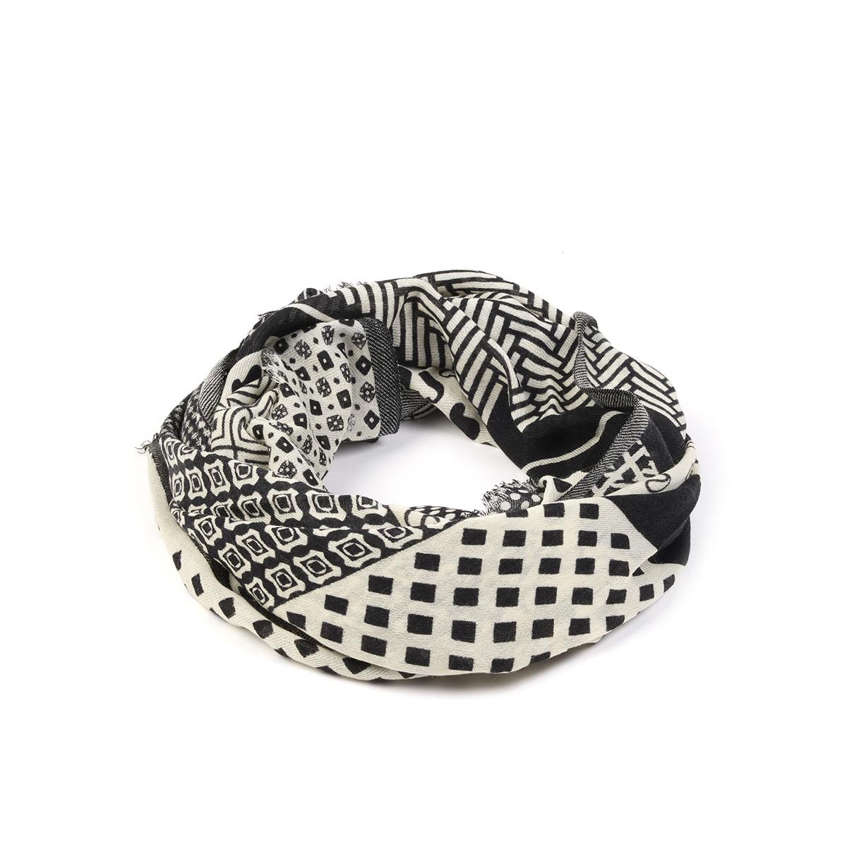 Cocò sciarpa ricamata in pura lana vergine nero uomo 