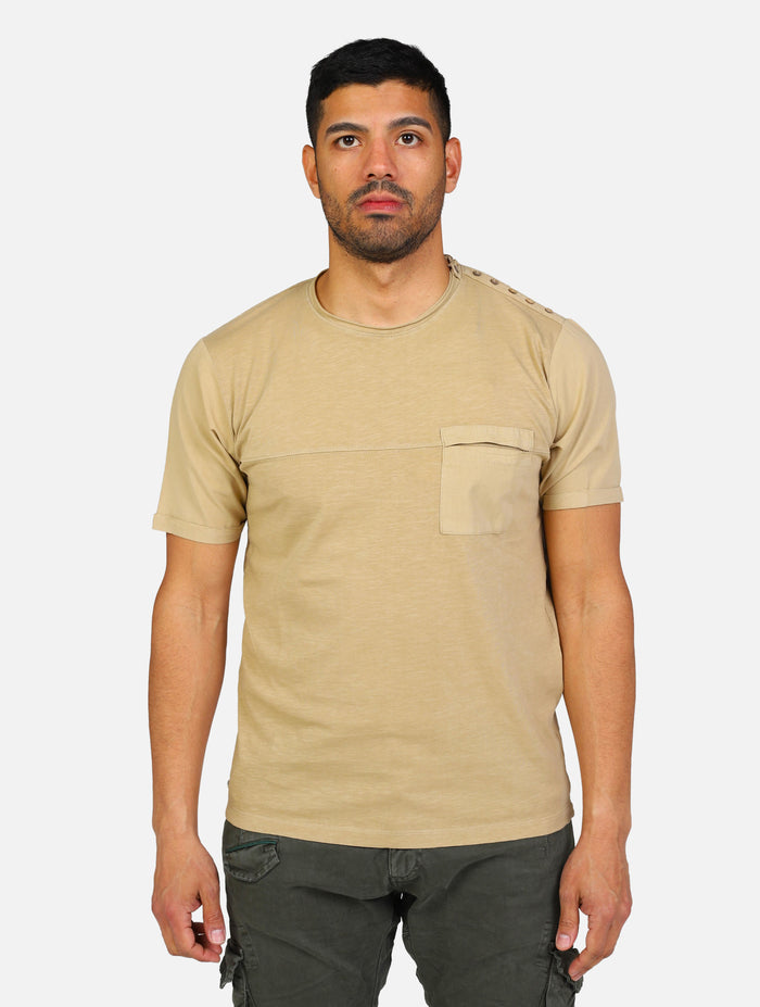 art. mk891023: t-shirt girocollo mezza manica jersey fiammato tinto capo